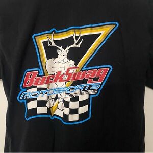 Mens Graphic Tee T Shirt M Medium Black Buck Swag Motorsports Racing Next Level